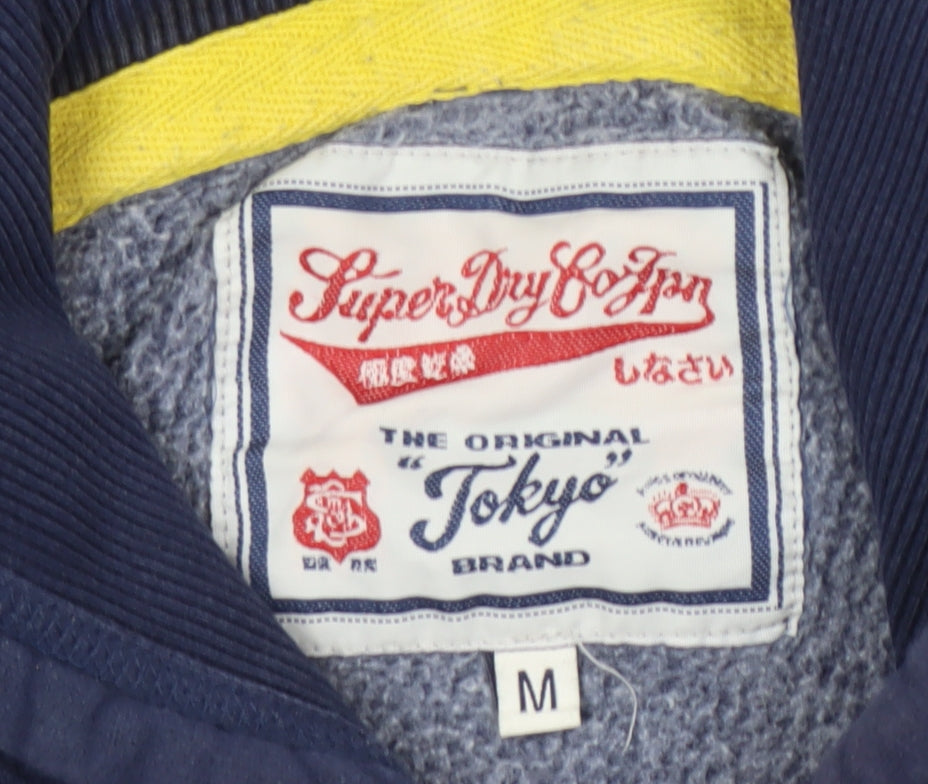 Superdry Men's Blue Pullover Hoodie M - Logo, Autumn