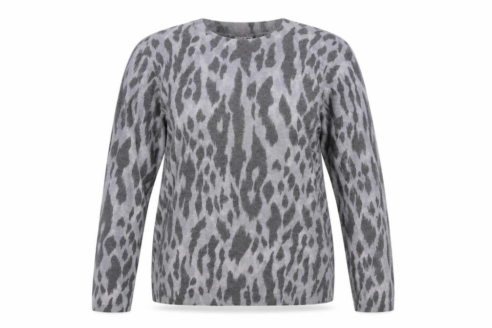 Whistles Women's Grey Animal Print Jumper UK 16