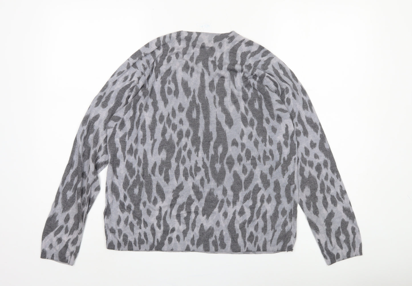 Whistles Women's Grey Animal Print Jumper UK 16