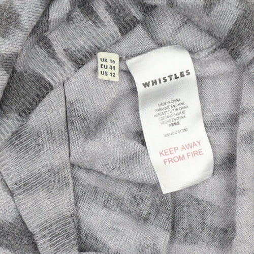 Whistles Women's Grey Animal Print Jumper UK 16