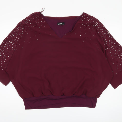 Wallis Women's Purple Rhinestone Blouse L