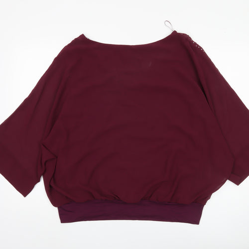 Wallis Women's Purple Rhinestone Blouse L