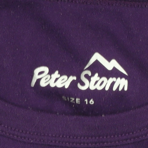 Peter Storm Unisex Purple T-Shirt Size 16