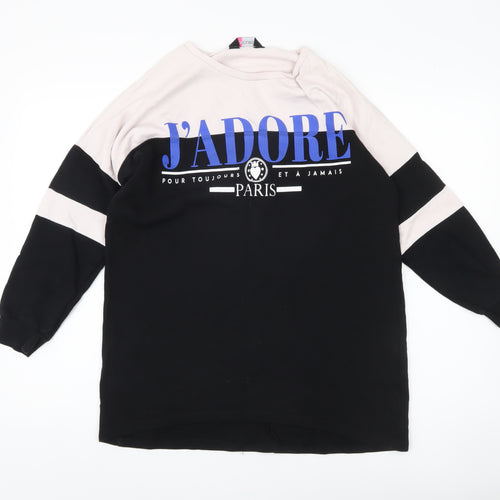 Yours Women’s Black Crew Neck Pullover Sweatshirt Size 16