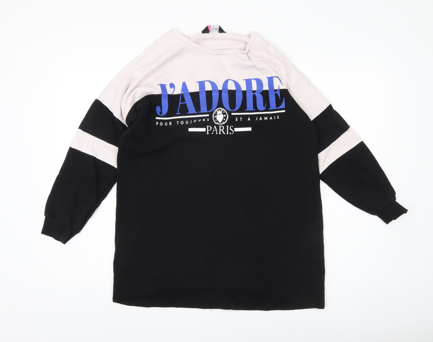 Yours Women’s Black Crew Neck Pullover Sweatshirt Size 16