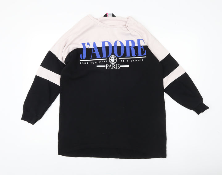 Yours Women’s Black Crew Neck Pullover Sweatshirt Size 16