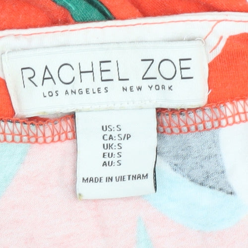 Rachel Zoe Women's Orange Wrap Skirt Floral S