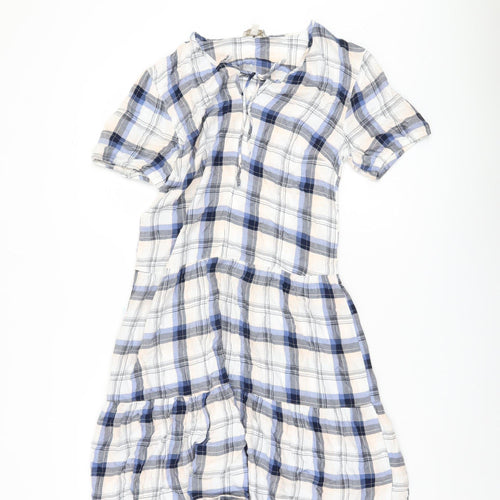 Monsoon Women's Blue Check Shirt Dress S