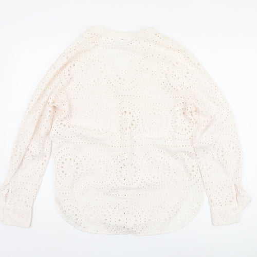 ET VOUS Women's White Blouse Size 12 Long Sleeve