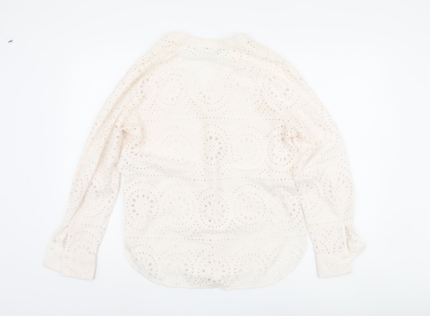 ET VOUS Women's White Blouse Size 12 Long Sleeve