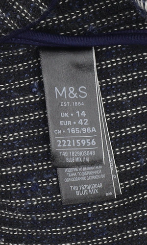 Marks and Spencer Women's Blue Open Front Cardigan Size 14