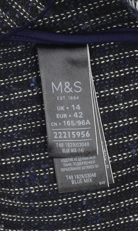 Marks and Spencer Women's Blue Open Front Cardigan Size 14