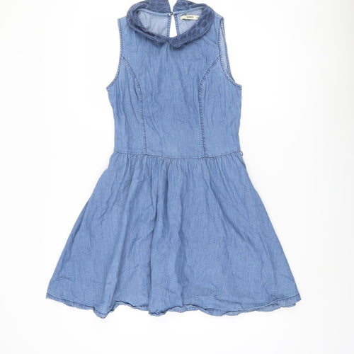 Oasis Women's Blue A-Line Collared Dress Size 10