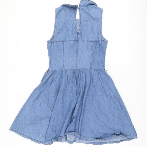 Oasis Women's Blue A-Line Collared Dress Size 10