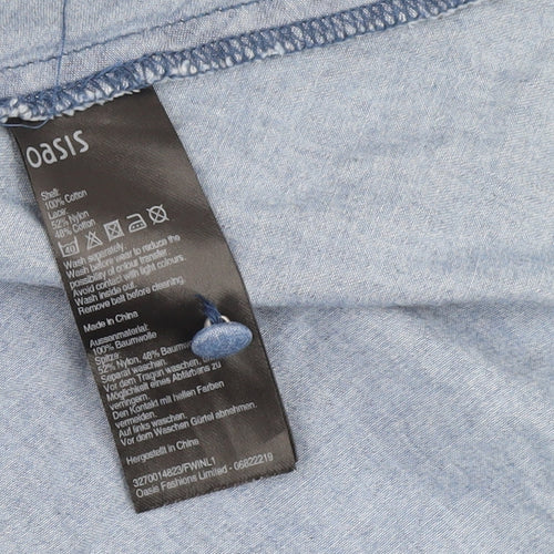 Oasis Women's Blue A-Line Collared Dress Size 10