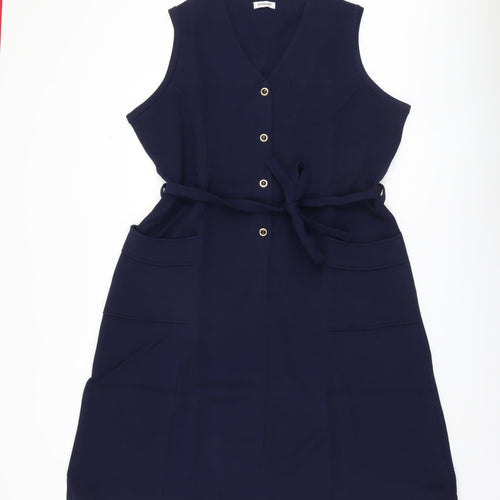 Damart Women's Blue Sleeveless Knit Dress Size 22