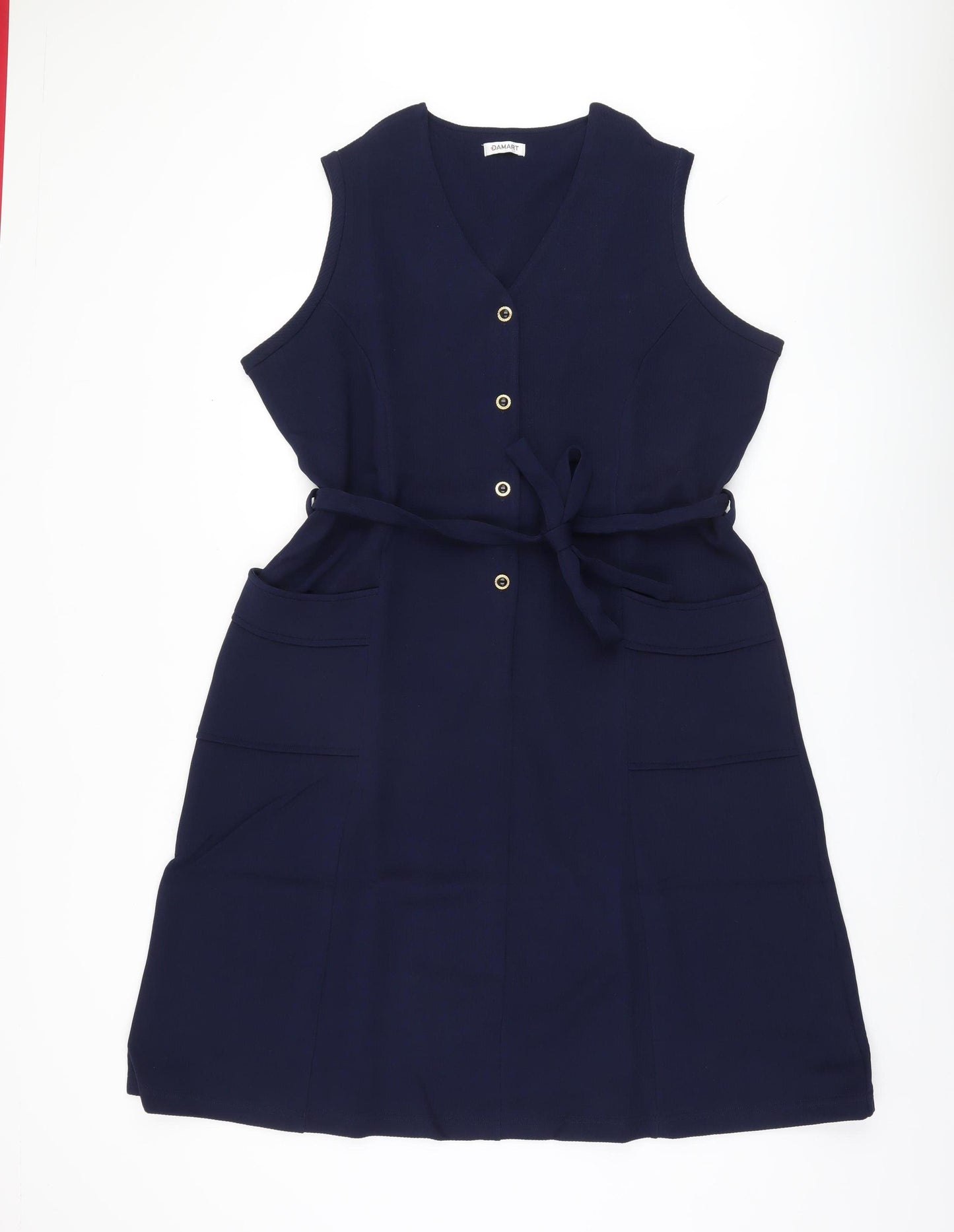 Damart Women's Blue Sleeveless Knit Dress Size 22