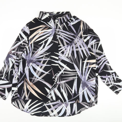 Marks and Spencer Women's Black Floral Blouse Size 16