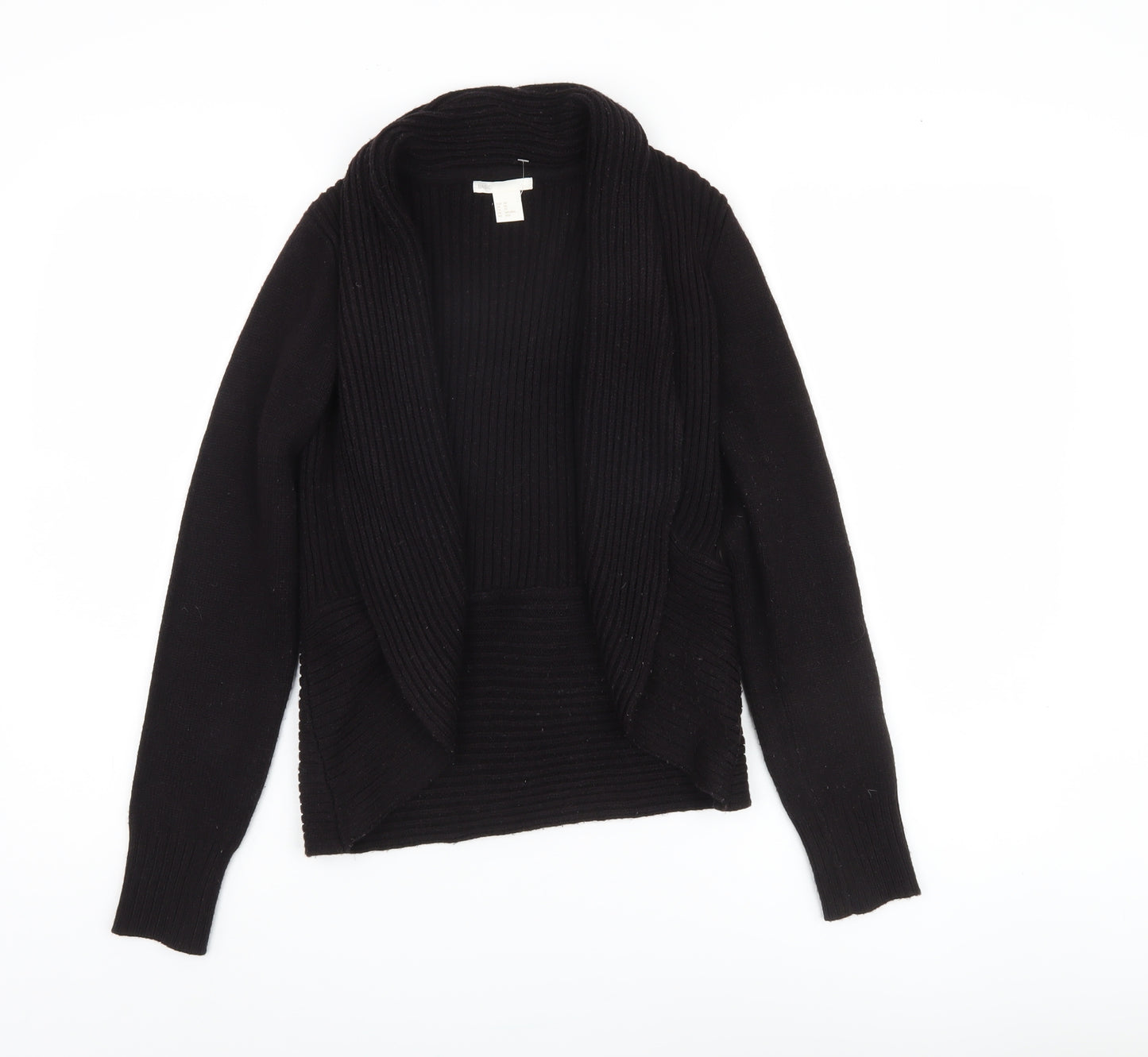 H&M Women’s Black Cardigan XS Cowl Neck Knit