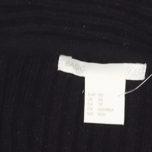 H&M Women’s Black Cardigan XS Cowl Neck Knit