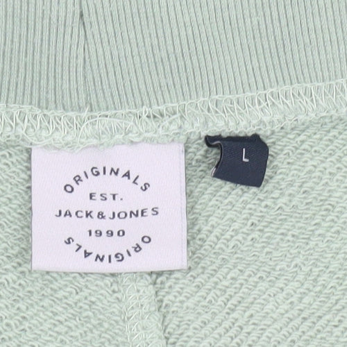 Jack & Jones Men's Green Sweat Shorts L