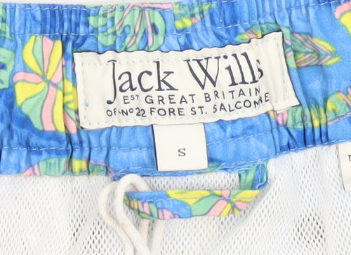 Jack Wills Men's Blue Floral Swim Shorts Size S