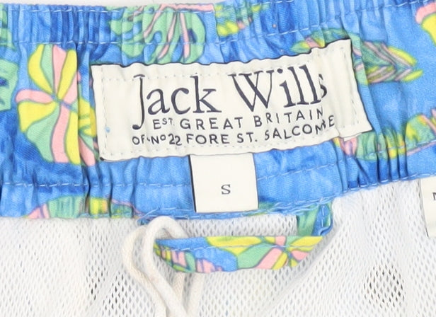 Jack Wills Men's Blue Floral Swim Shorts Size S