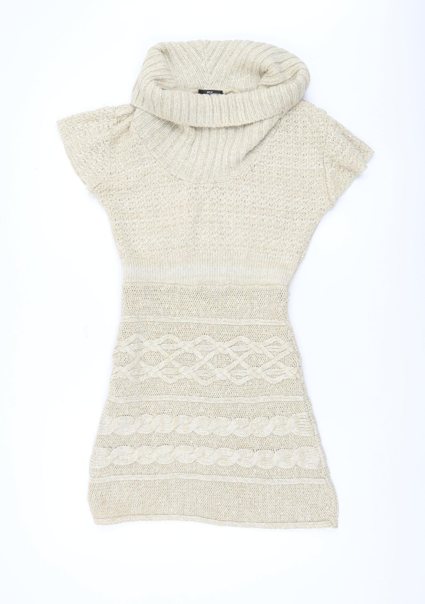 Jane Norman Women's Beige Cowl Neck Tunic Jumper, Size 14