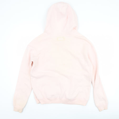 American Eagle Women's Pink Hooded Graphic Pullover M