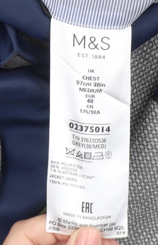Marks and Spencer Men's Grey Blazer, 38R Formal