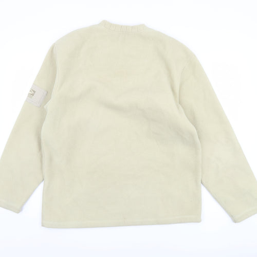 Springfield Men's Beige V-Neck Fleece Sweatshirt