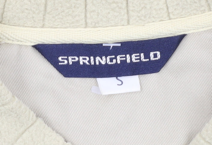 Springfield Men's Beige V-Neck Fleece Sweatshirt