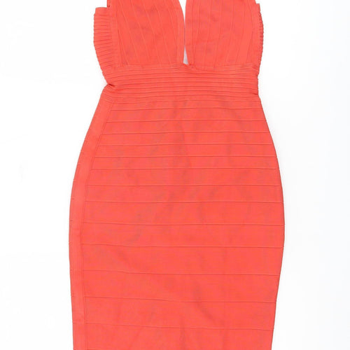 ASOS Women's Red Bodycon Dress XS V-Neck Party
