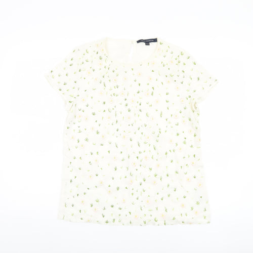 French Connection Women's Ivory Floral Top Size 14