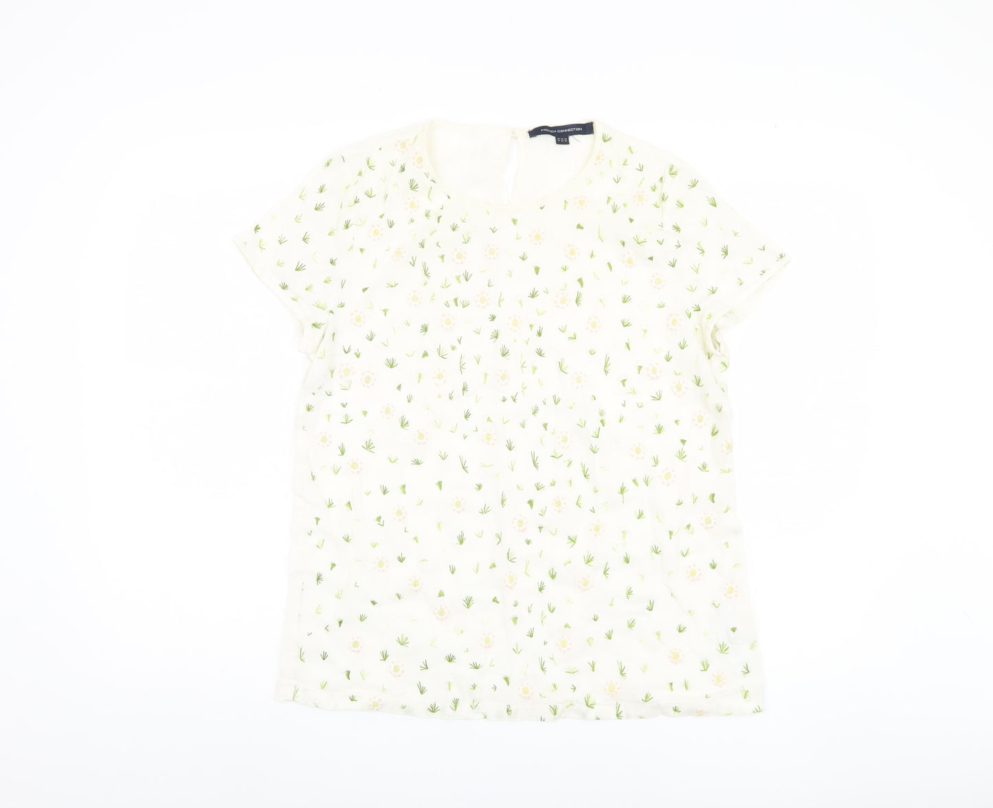 French Connection Women's Ivory Floral Top Size 14