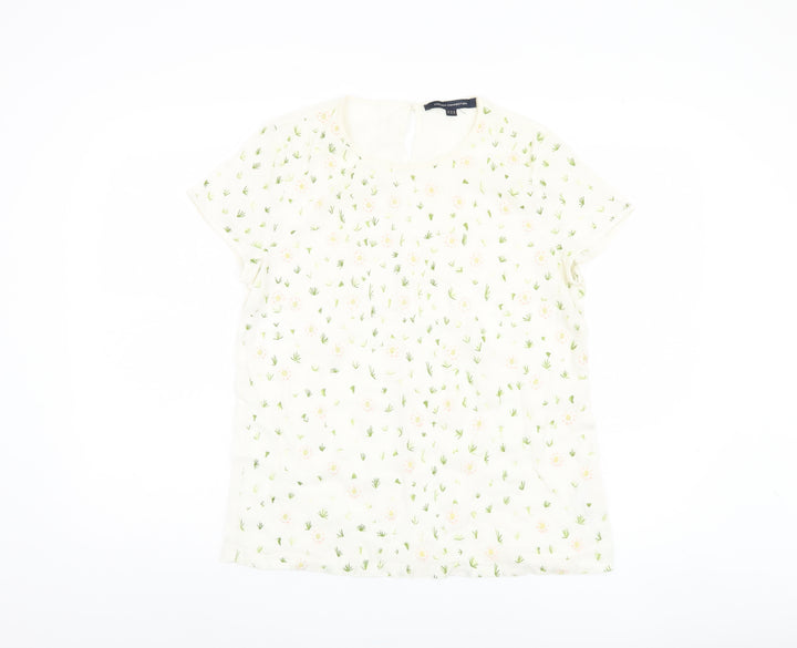French Connection Women's Ivory Floral Top Size 14