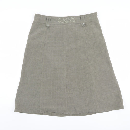 Brandtex Women Beige A-Line Skirt Size 12 Polyester