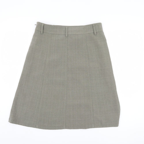 Brandtex Women Beige A-Line Skirt Size 12 Polyester