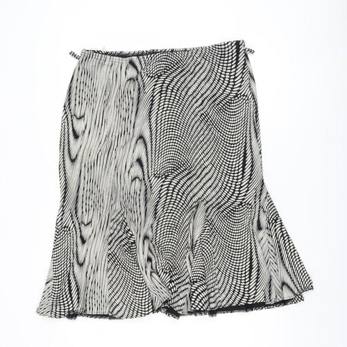Kenar Women's Flare Skirt, Geometric Black & White, Size 18