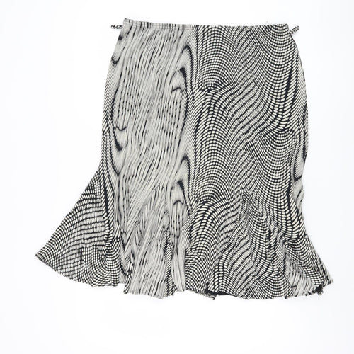 Kenar Women's Flare Skirt, Geometric Black & White, Size 18