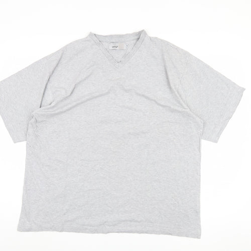 Zantos Men's Grey V-Neck T-Shirt, Size L, Cotton