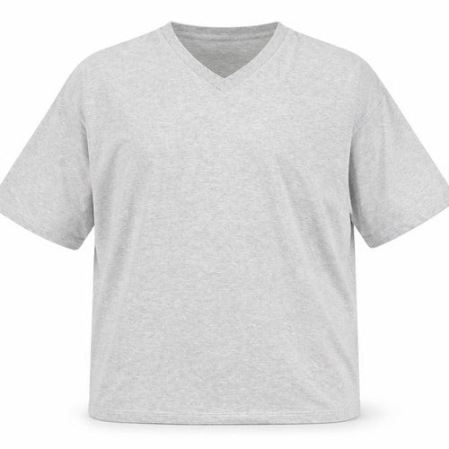Zantos Men's Grey V-Neck T-Shirt, Size L, Cotton