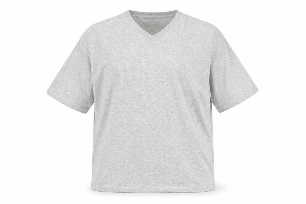 Zantos Men's Grey V-Neck T-Shirt, Size L, Cotton