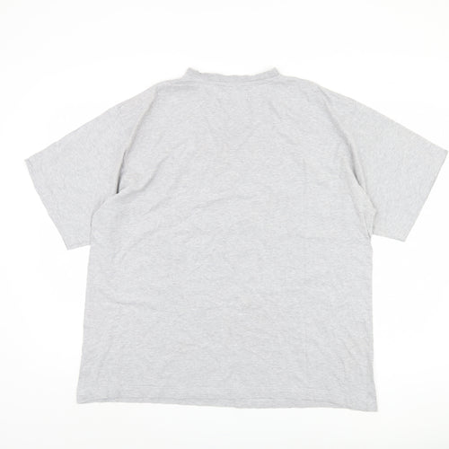 Zantos Men's Grey V-Neck T-Shirt, Size L, Cotton