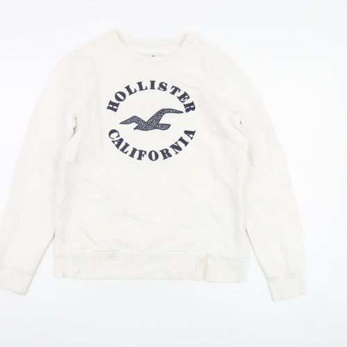 Hollister Women's White Pullover Sweatshirt S