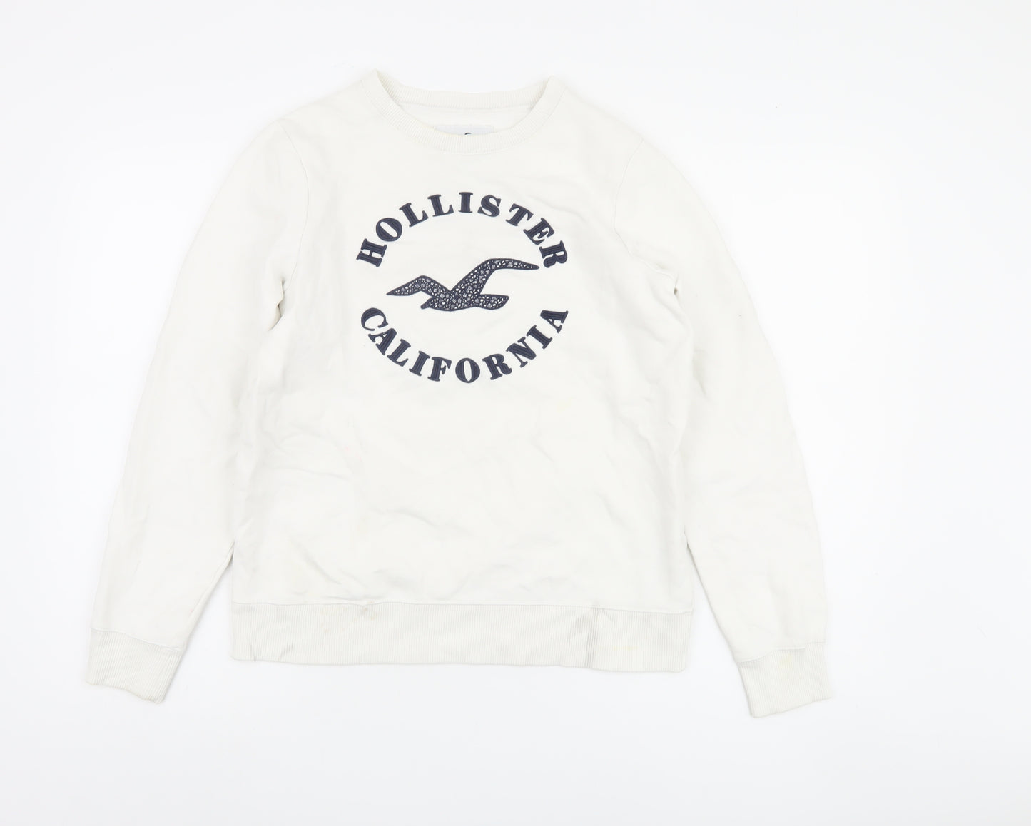 Hollister Women's White Pullover Sweatshirt S