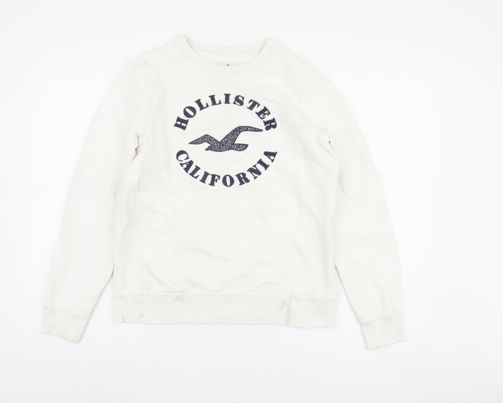 Hollister Women's White Pullover Sweatshirt S