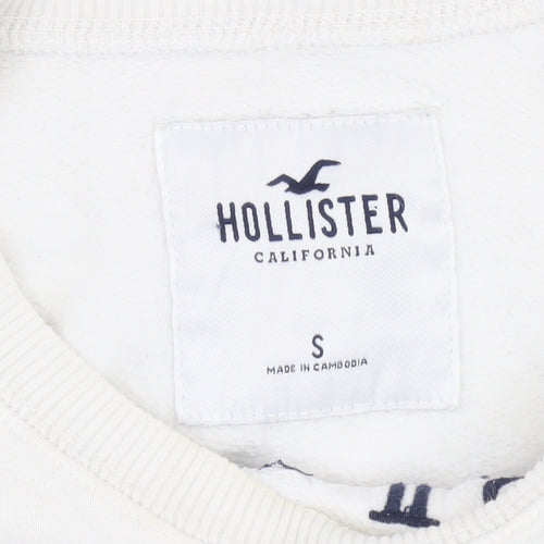 Hollister Women's White Pullover Sweatshirt S