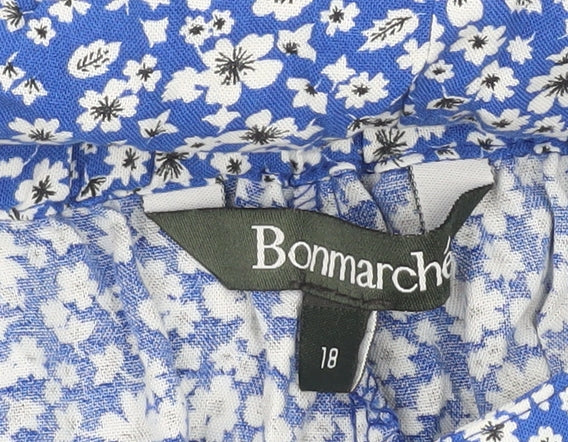 Bonmarché Women's Blue Floral Viscose Skirt