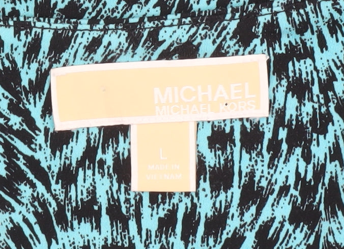 Michael Kors Women's Blue Animal Print Tank